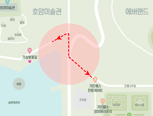 가든패스 전용 산책로 지도 이미지